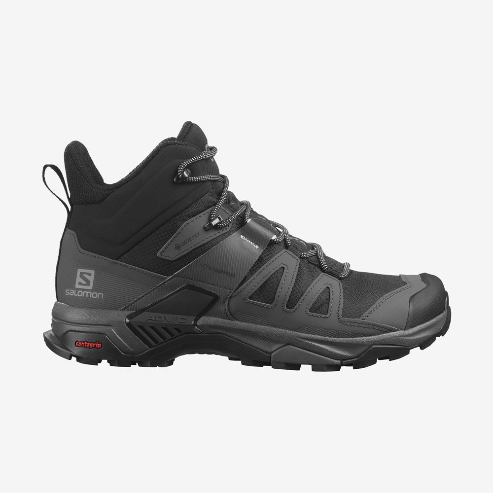 Salomon Singapore Mens Hiking Boots - X ULTRA 4 MID GORE-TEX Black | 85301-KLUO